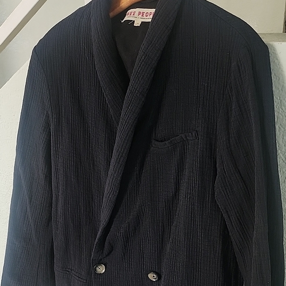 Free People Double-Breasted Black Blazer - Picture 3 of 5